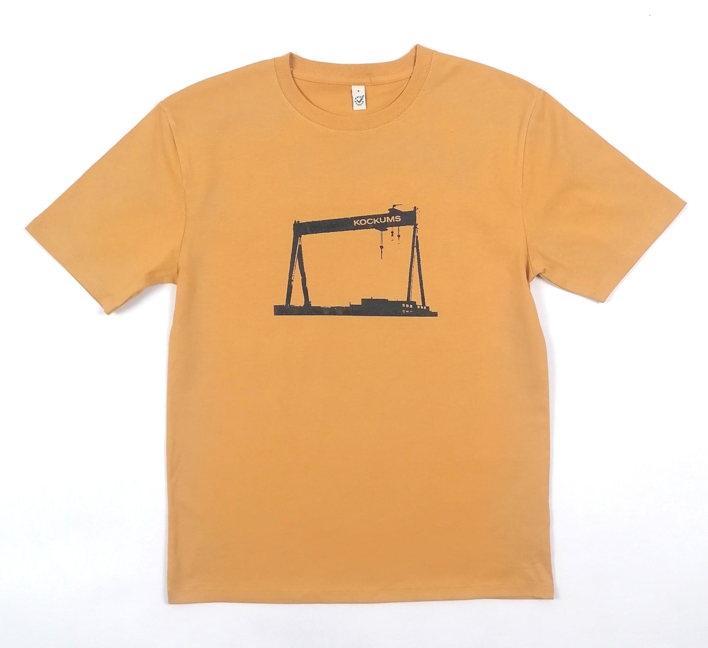 Herr t-shirt Kockumskran faded mustard