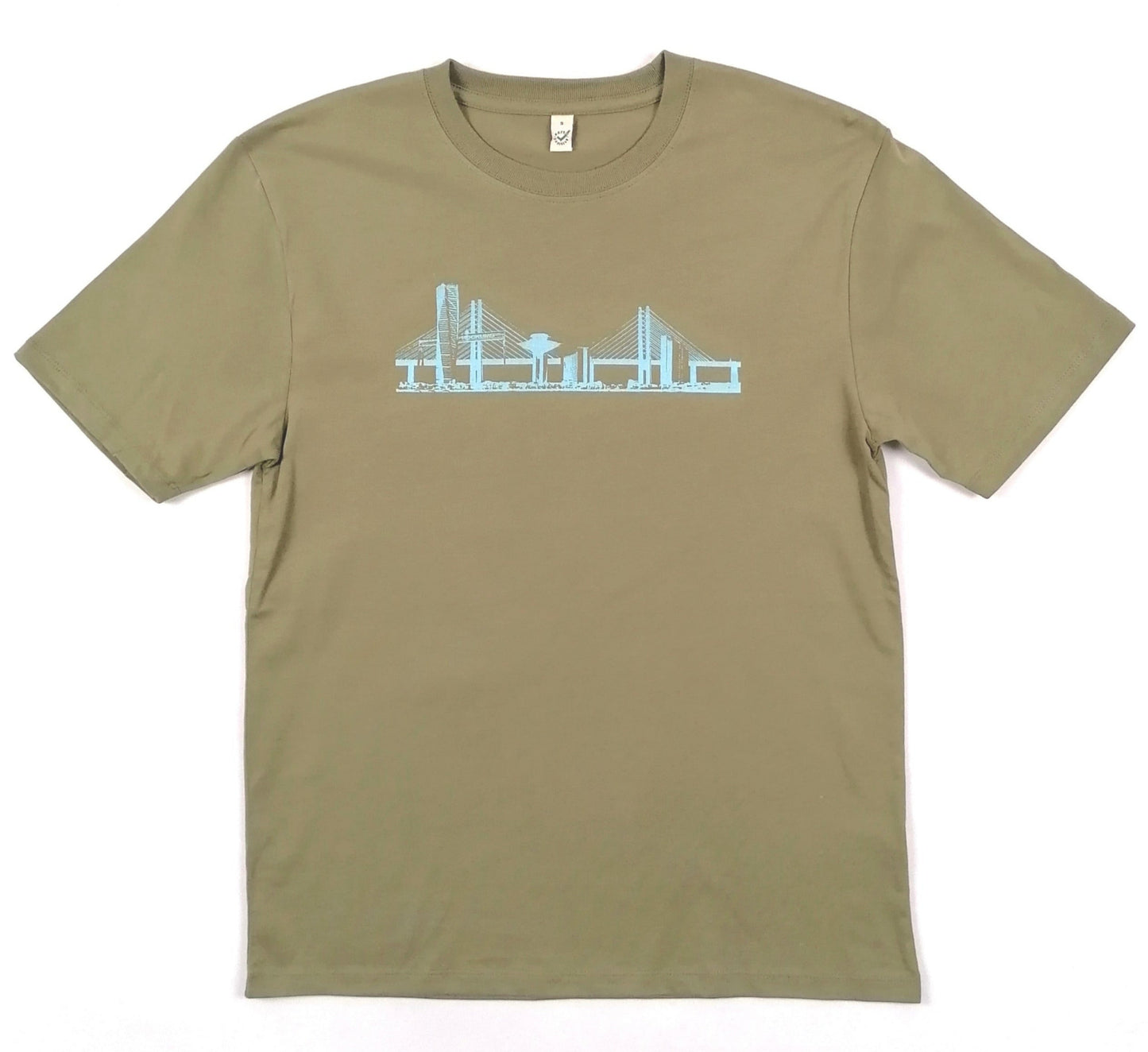 Herr t-shirt skyline faded khaki