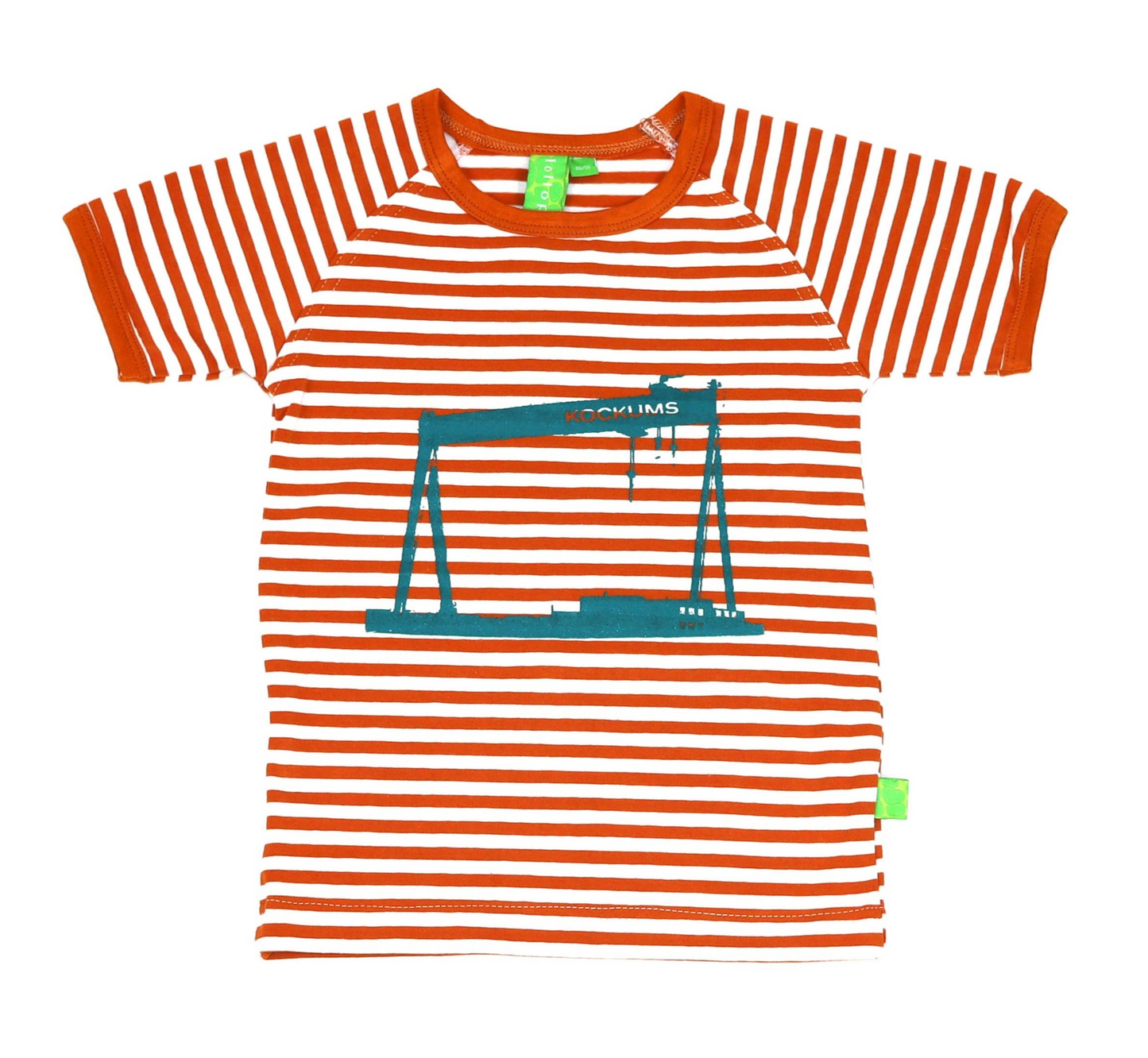 Barn t-shirt Kockumskran orange-vit