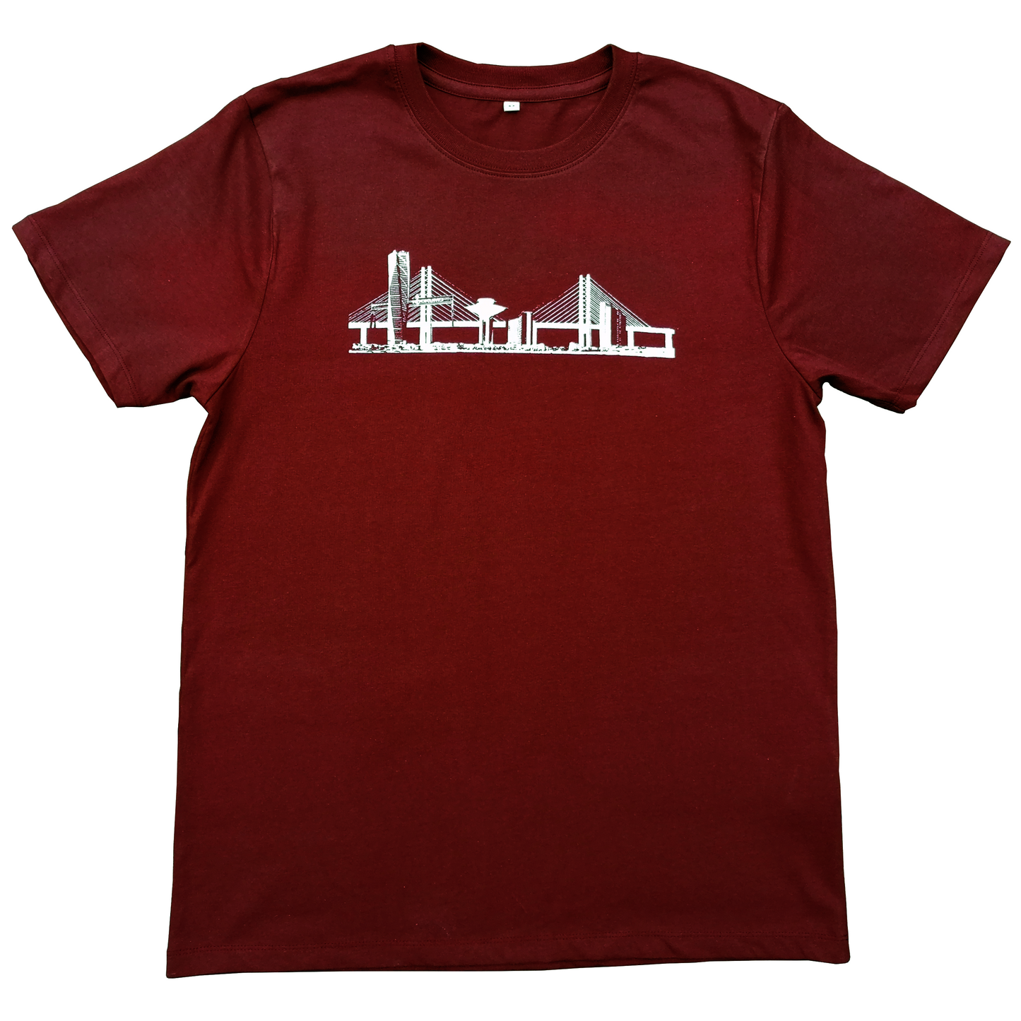 Herr t-shirt Malmö skyline burgundy