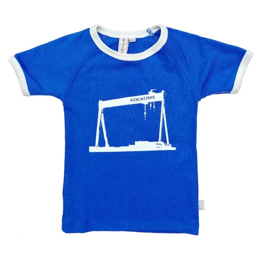 Barn t-shirt Kockumskran blå