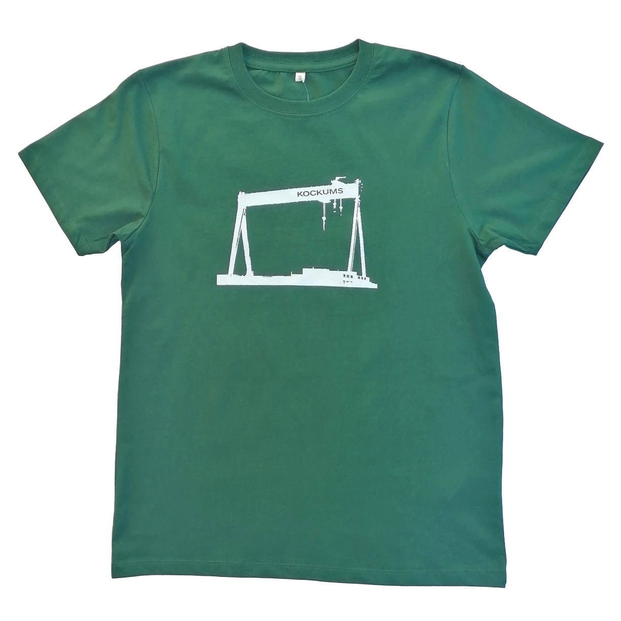 Herr t-shirt Kockumskran buteljgrön