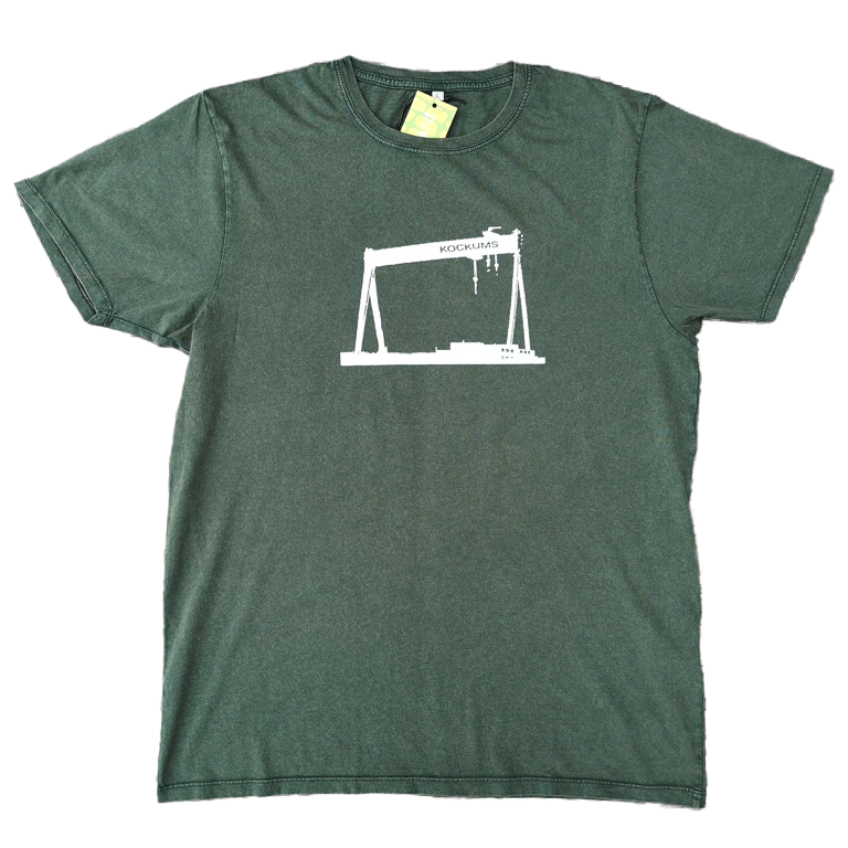 Herr t-shirt Kockumskran stonewash green