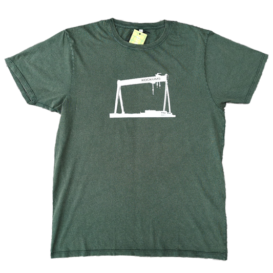 Herr t-shirt Kockumskran stonewash green
