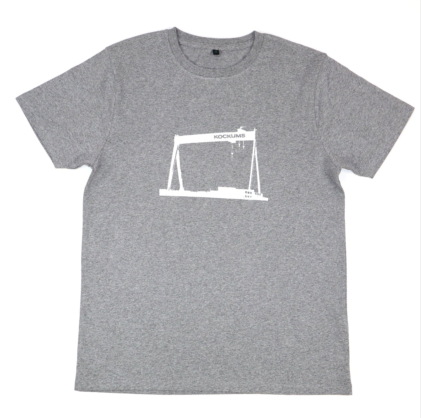 Herr t-shirt Kockumskran melerad grå