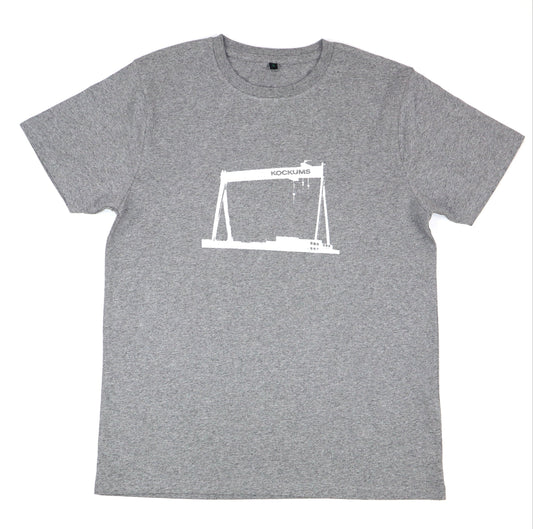 Herr t-shirt Kockumskran melerad grå