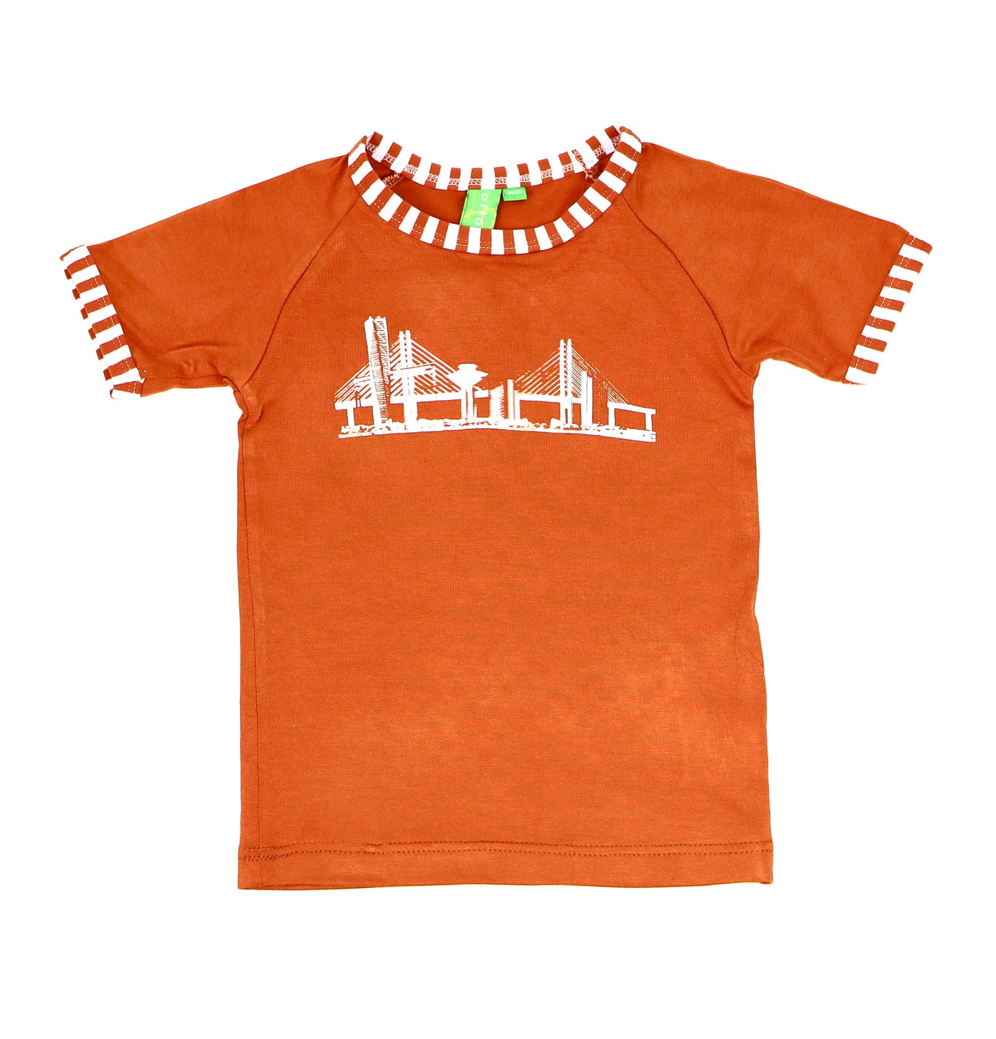 Barn t-shirt Malmö skyline rostorange