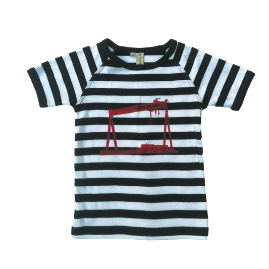 Barn t-shirt Kockumskran svart-vit