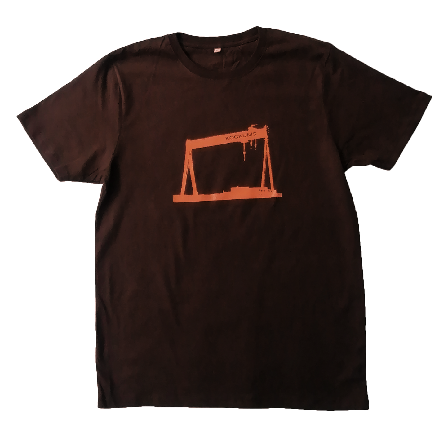 Herr t-shirt Kockumskran mörkbrun