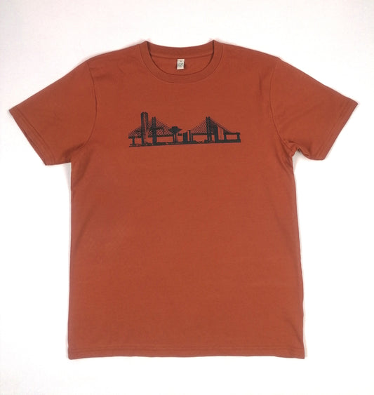 Herr t-shirt skyline dark orange