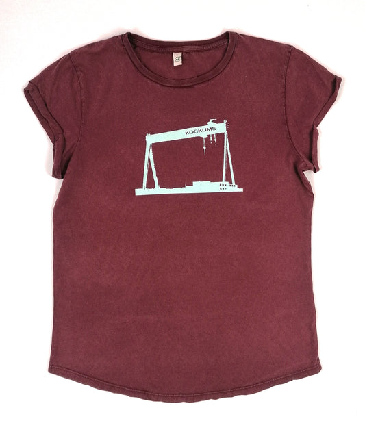 Damtopp Kockumskran stonewash burgundy