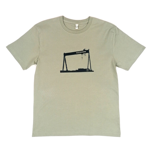 Herr t-shirt Kockumskran pistagegrön