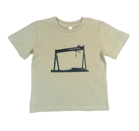 Barn t-shirt Kockumskran pistagegrön