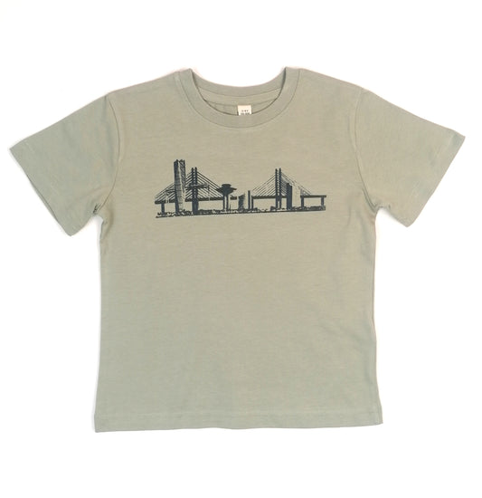Barn t-shirt Malmö skyline pistagegrön